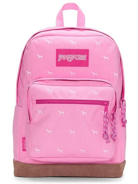 JANSPORT x PINK By Victoria's Secret Right Pack Backpack In Pink Ice Dog NEW